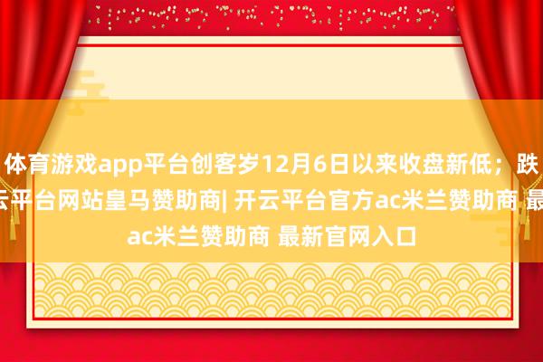 体育游戏app平台创客岁12月6日以来收盘新低；跌2.62%-开云平台网站皇马赞助商| 开云平台官方ac米兰赞助商 最新官网入口