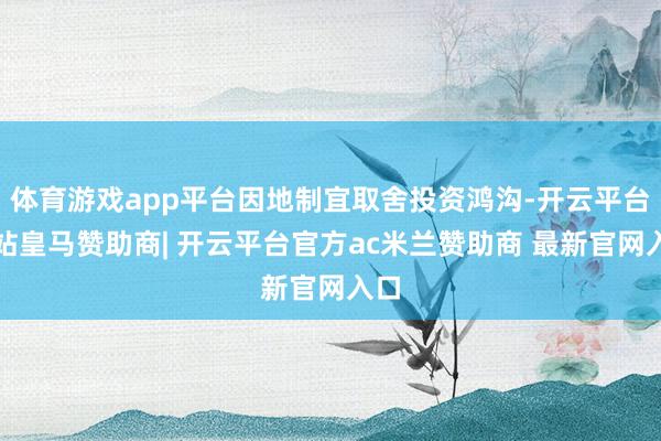 体育游戏app平台因地制宜取舍投资鸿沟-开云平台网站皇马赞助商| 开云平台官方ac米兰赞助商 最新官网入口