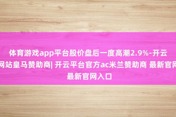 体育游戏app平台股价盘后一度高潮2.9%-开云平台网站皇马赞助商| 开云平台官方ac米兰赞助商 最新官网入口